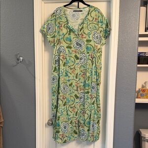 Light Green Floral Midi Dress